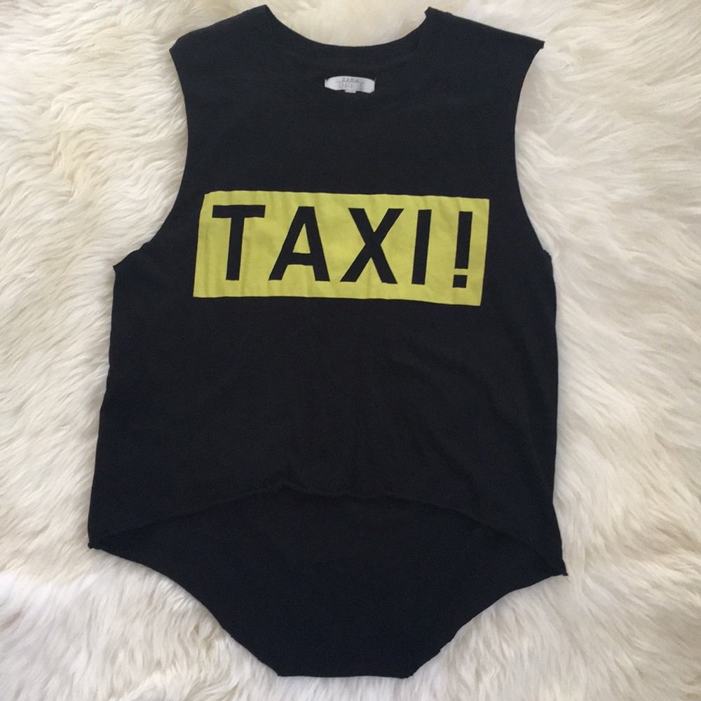 Zara Taxi High Low Crop Tshirt